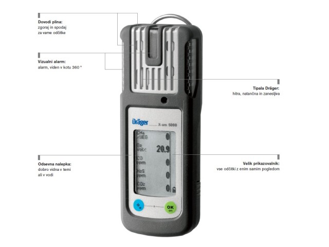 Merilec plinov Drager X-am 5000